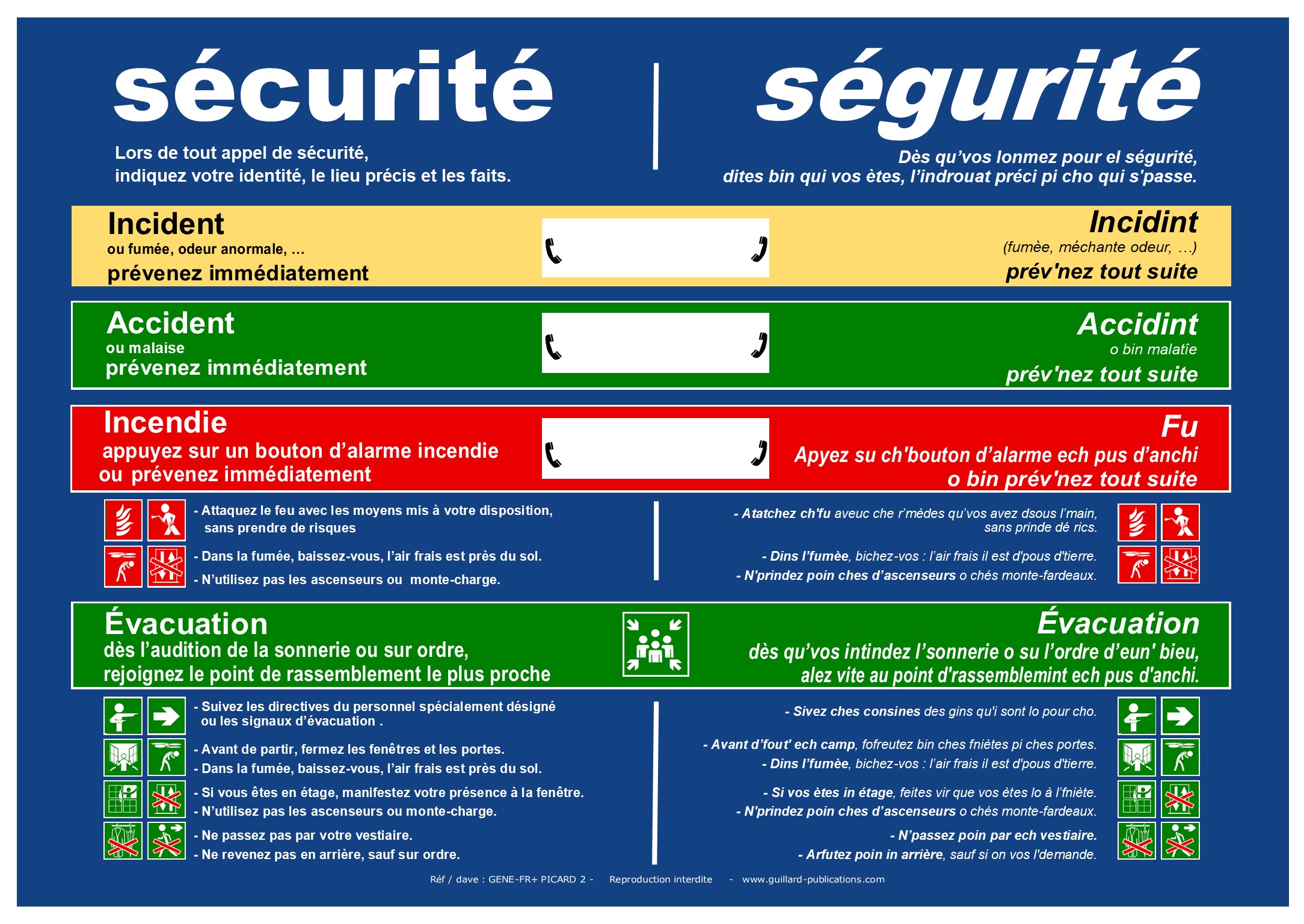 	.. ERP et ERT - Panneau de consignes de securite en FRANCAIS et PICARD - GENE.FR.PICARD