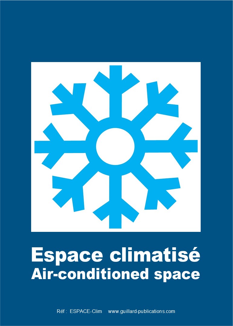 CLIMATISATION  -  AFFICHE POUR PORTE D'ENTREE D'UN ESPACE CLIMATISE  - ESPACE.CLIM