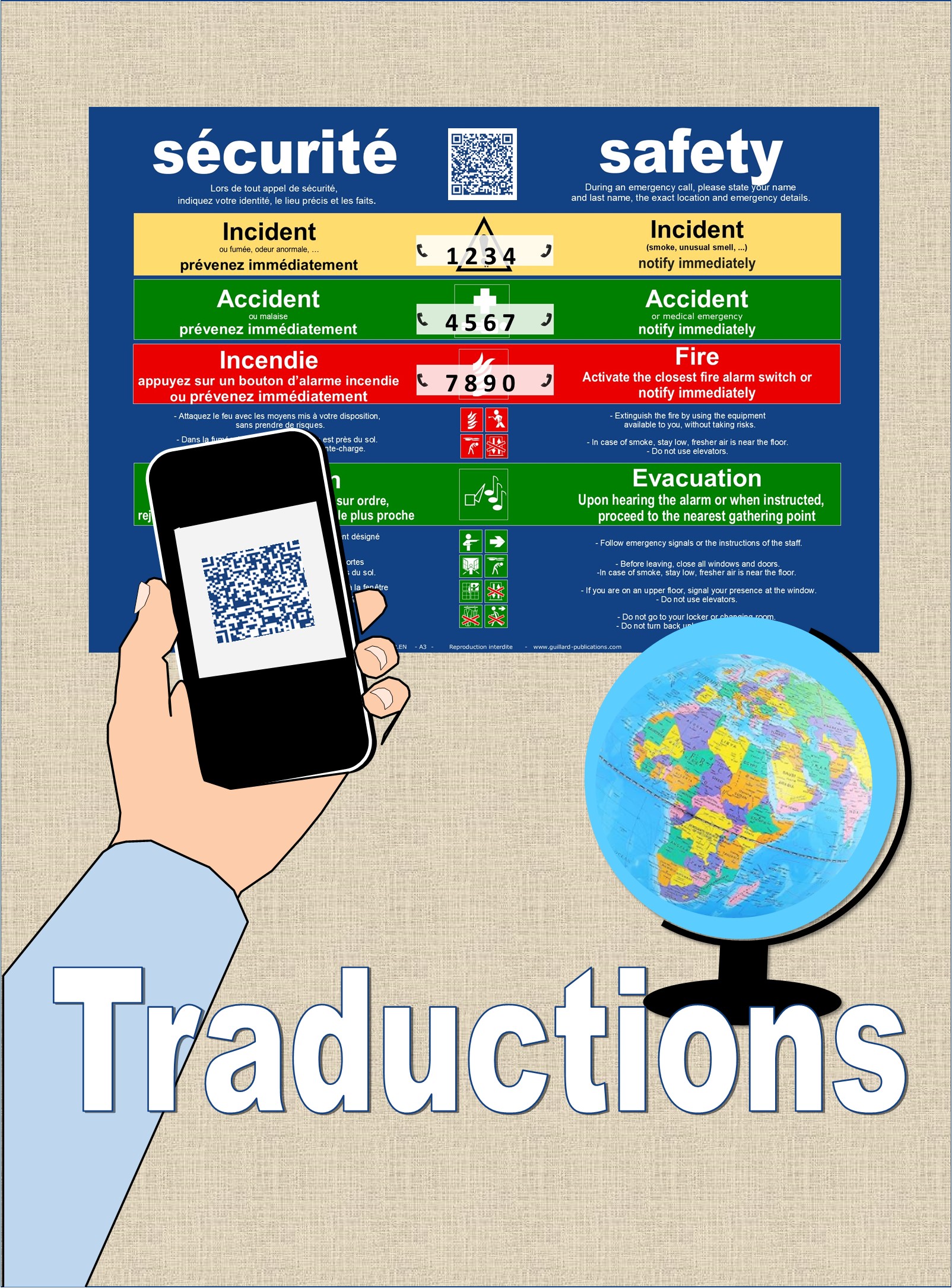 ....SECURITE - SAFETY . QR code + IA . TRADUCTIONS