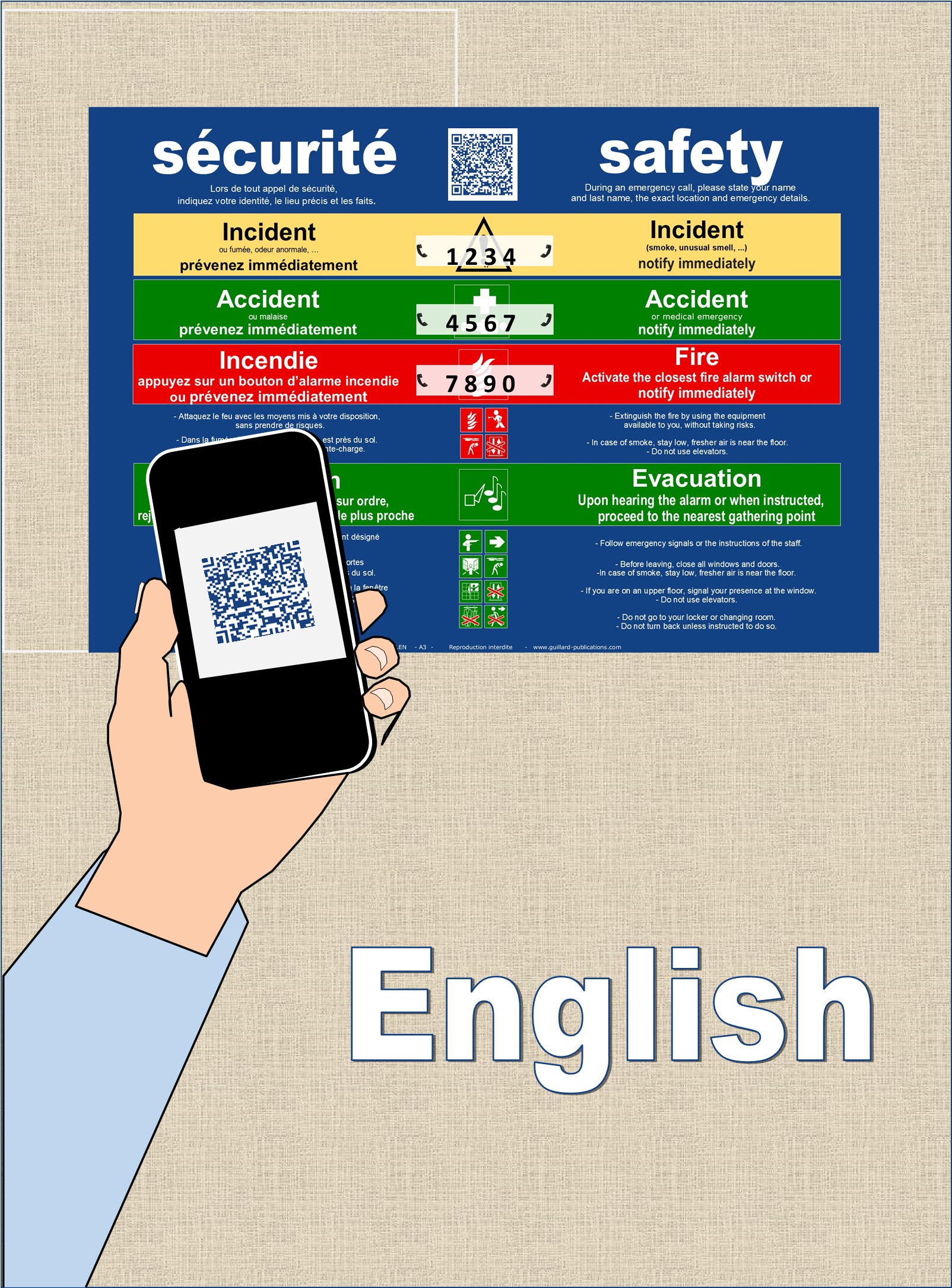 ... SECURITE - SAFETY . QR code + IA + ANGLAIS traduction