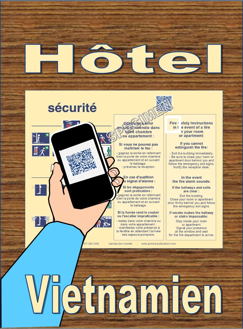 	... HOTEL CHAMBRE . QR code + IA + VIETNIAMESE traduction
